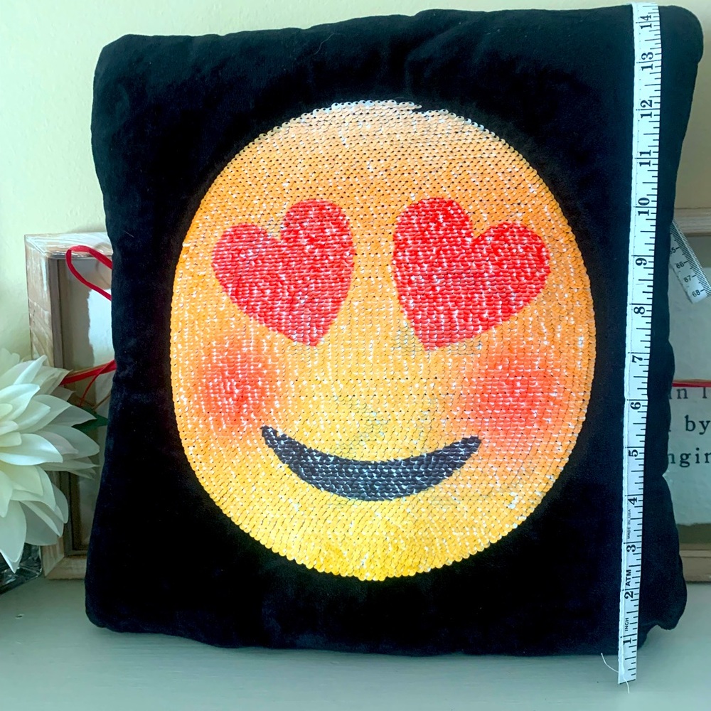 Justice fun sequence throw pillow black velour